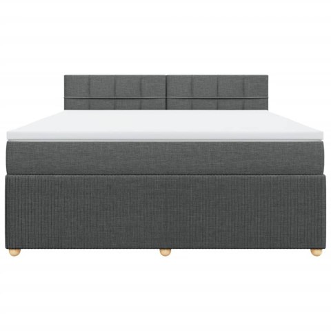 ŁÓŻKO KONTYNENTALNE Z MATERACEM CIEMNOSZARA TKANINA 180X200CM