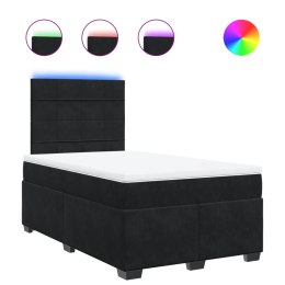 ŁÓŻKO KONTYNENTALNE Z MATERACEM CZARNE 120X200CM AKSAMIT