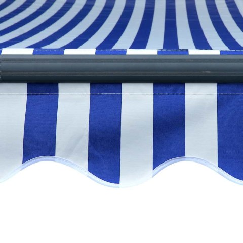 RĘCZNIE ZWIJANA MARKIZA Z LED 300X 250CM NIEBIESKO-BIAŁA