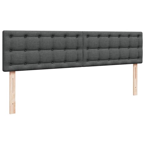 ŁÓŻKO OTTOMAN Z MATERACEM I LED CIEMNOSZARY 180X200CM TKANINA