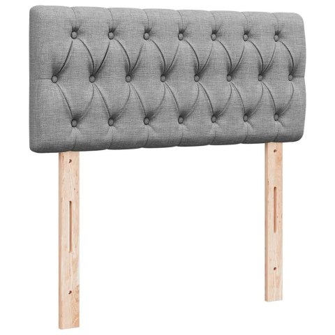 ŁÓŻKO OTTOMAN Z MATERACEM I LED JASNOSZARY 90X200CM TKANINA
