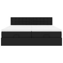 VidaXL Łóżko otomana z materacami i LED, czarna, 180x200cm, ekoskóra
