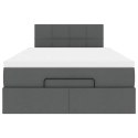 ŁÓŻKO OTOMANA Z MATERACEM I LED CIEMNOSZARY 120X200CM