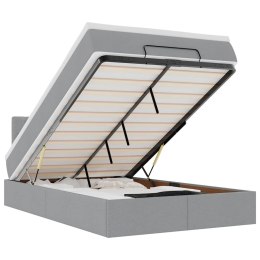 ŁÓŻKO OTOMANA Z MATERACEM JASNOSZARE 120X200CM TKANINA