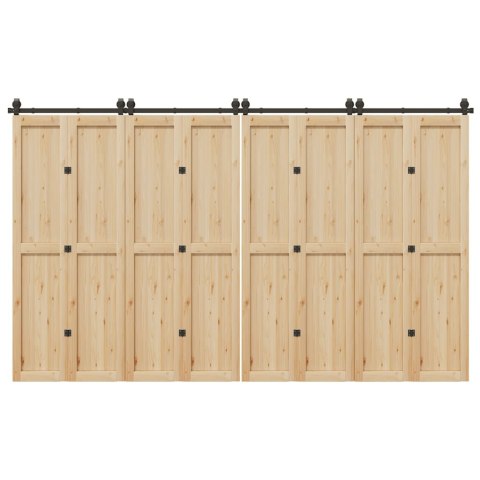 SYSTEM DO MONTAŻU DRZWI PRZESUWNYCH 366CM STAL CZARNY