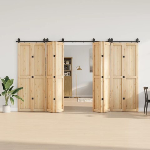 SYSTEM DO MONTAŻU DRZWI PRZESUWNYCH 366CM STAL CZARNY