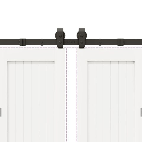 SYSTEM DO MONTAŻU DRZWI PRZESUWNYCH 366CM STAL CZARNY