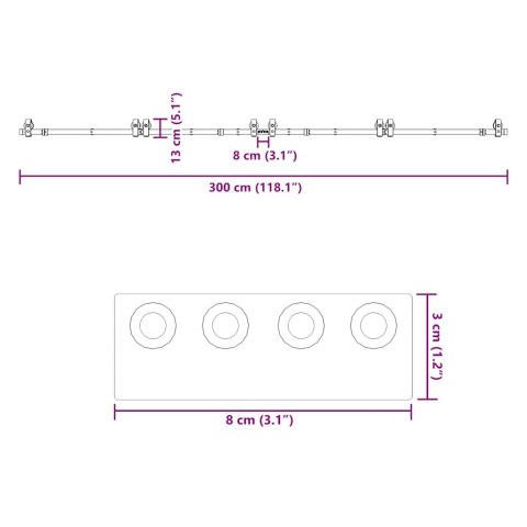 SYSTEM DO MONTAŻU DRZWI PRZESUWNYCH 366CM STAL CZARNY