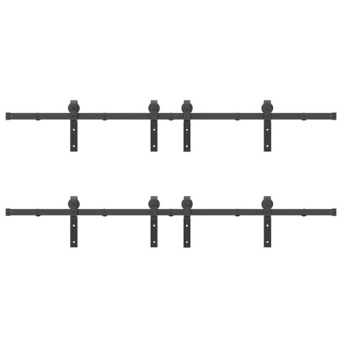 SYSTEM DO MONTAŻU DRZWI PRZESUWNYCH 366CM STAL CZARNY