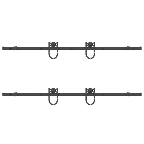 SYSTEM DO MONTAŻU DRZWI PRZESUWNYCH 366CM STAL CZARNY