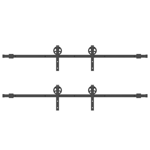 SYSTEM DO MONTAŻU DRZWI PRZESUWNYCH 400CM STAL CZARNY