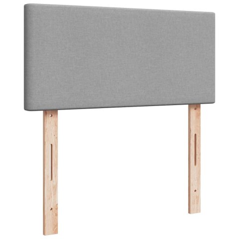 ŁÓŻKO OTTOMAN Z MATERACEM I LED JASNOSZARY 90X200CM TKANINA