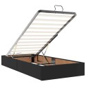 RAMA ŁÓŻKA OTOMANA Z MATERACEM CZARNA 100X200CM EKOSKÓRA