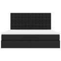 RAMA ŁÓŻKA OTOMANA Z MATERACEM CZARNA 160X200CM EKOSKÓRA