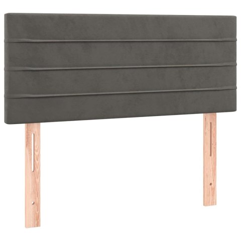 ŁÓŻKO KONTYNENTALNE Z MATERACEM I LED CIEMNOSZARE 120X190CM