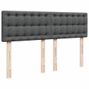 ŁÓŻKO OTTOMAN Z MATERACEM I DIODAMI LED CIEMNOSZARY 140X190CM