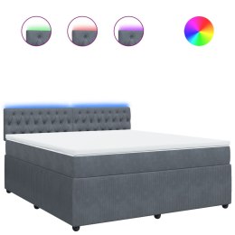 ŁÓŻKO KONTYNENTALNE Z MATERACEM CIEMNOSZARE 180X200CM AKSAMIT