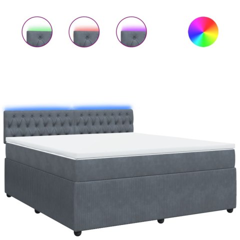 ŁÓŻKO KONTYNENTALNE Z MATERACEM CIEMNOSZARE 180X200CM AKSAMIT