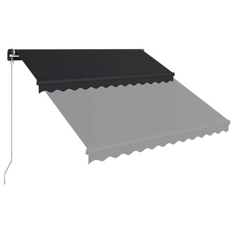 RĘCZNIE ZWIJANA MARKIZA Z LED 300X 250CM ANTRACYTOWA