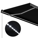RĘCZNIE ZWIJANA MARKIZA Z LED 300X 250CM ANTRACYTOWA
