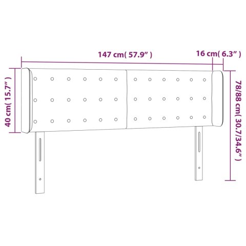 ZAGŁÓWEK DO ŁÓŻKA Z LED TAUPE 147X16X78/88CM TKANINA