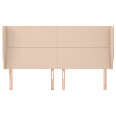 VidaXL Zagłówek uszak, cappuccino, 203x23x118/128 cm, sztuczna skóra