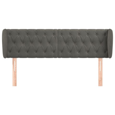 ZAGŁÓWEK USZAK CIEMNOSZARY 147X23X78/88CM AKSAMITNY