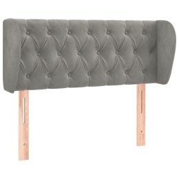 ZAGŁÓWEK USZAK JASNOSZARY 103X23X78/88CM AKSAMITNY