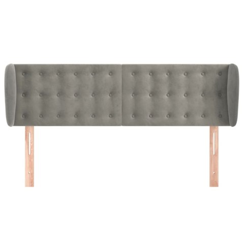 ZAGŁÓWEK USZAK JASNOSZARY 147X23X78/88CM AKSAMITNY