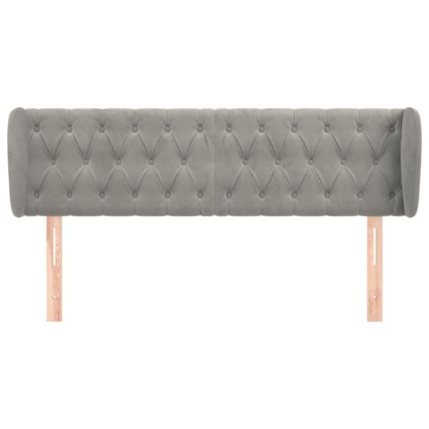 ZAGŁÓWEK USZAK JASNOSZARY 163X23X78/88CM AKSAMITNY