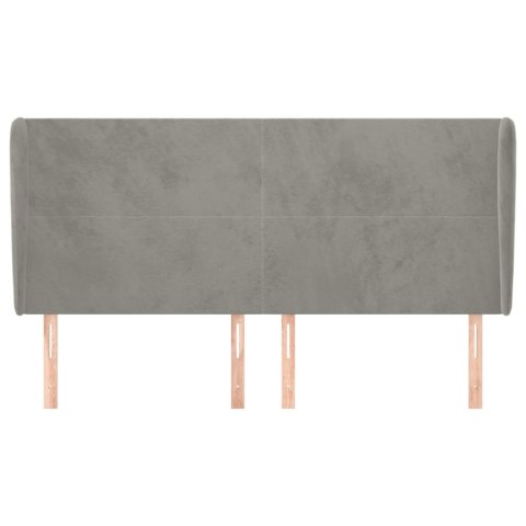 ZAGŁÓWEK USZAK JASNOSZARY 203X23X118/128CM AKSAMIT