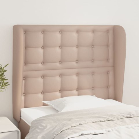 ZAGŁÓWEK USZAK CAPPUCCINO 93X23X118/128CM SZTUCZNA SKÓRA