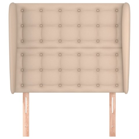 ZAGŁÓWEK USZAK CAPPUCCINO 93X23X118/128CM SZTUCZNA SKÓRA