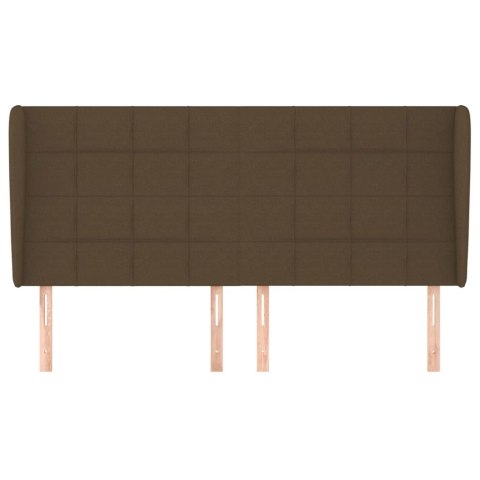 ZAGŁÓWEK USZAK CIEMNOBRĄZOWY 203X23X118/128CM TKANINA