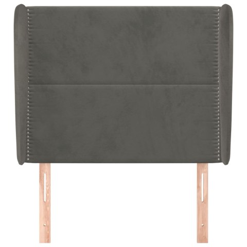 ZAGŁÓWEK USZAK CIEMNOSZARY 103X23X118/128CM AKSAMIT