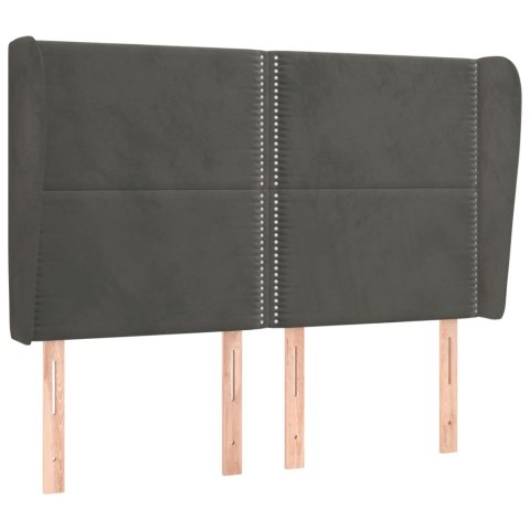 ZAGŁÓWEK USZAK CIEMNOSZARY 147X23X118/128CM AKSAMIT