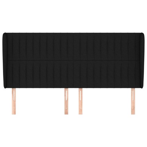 ZAGŁÓWEK USZAK CZARNY 183X23X118/128CM TKANINA