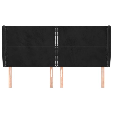 ZAGŁÓWEK USZAK CZARNY 203X23X118/128CM AKSAMIT