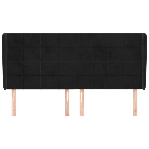 ZAGŁÓWEK USZAK CZARNY 203X23X118/128CM AKSAMIT