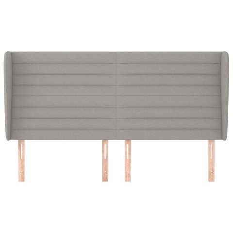 ZAGŁÓWEK USZAK JASNOSZARY 163X23X118/128CM TKANINA