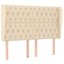 VidaXL Zagłówek uszak, kremowy, 163x23x118/128 cm, tkanina