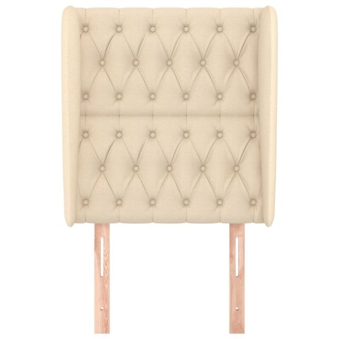 VidaXL Zagłówek uszak, kremowy, 83x23x118/128 cm, tkanina