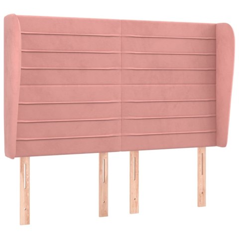 VidaXL Zagłówek uszak, różowy, 147x23x118/128 cm, aksamit