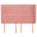 VidaXL Zagłówek uszak, różowy, 147x23x118/128 cm, aksamit