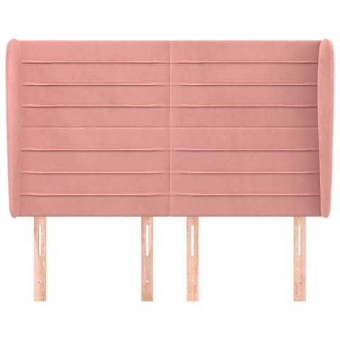 VidaXL Zagłówek uszak, różowy, 147x23x118/128 cm, aksamit