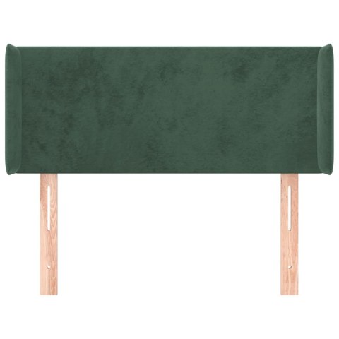 VidaXL Zagłówek uszak, ciemnozielony, 83x16x78/88 cm, aksamit