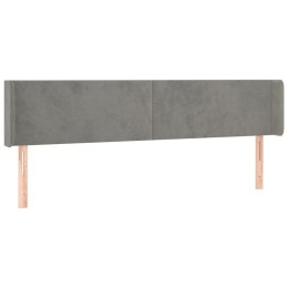 ZAGŁÓWEK USZAK JASNOSZARY 163X16X78/88CM AKSAMIT