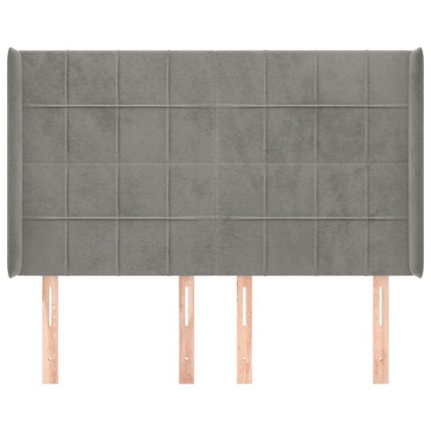 ZAGŁÓWEK USZAK JASNOSZARY 147X16X118/128CM AKSAMIT