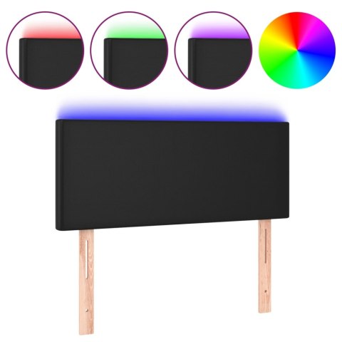 ZAGŁÓWEK DO ŁÓŻKA Z LED CZARNY 80X5X78/88CM SZTUCZNA SKÓRA