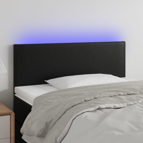 ZAGŁÓWEK DO ŁÓŻKA Z LED CZARNY 90X5X78/88CM SZTUCZNA SKÓRA